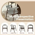 thumbnail image 5 of AFO Upholstered Dining Chairs Set of 4, Mid-Century Modern Fabric Kitchen Arm Chairs with Rubberwood Frame, Light Grey, 5 of 9