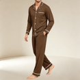thumbnail image 5 of Iaqnaocc Pajama Set for Men Cozy Soft Casual Long Sleeve Top and Pants 2 Piece Set Breathable Pjs for Men Light Brown M, 5 of 6