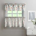thumbnail image 2 of Vintage Rustic Bloom Curtains 24 Inch Short - 3 Panel Country Bohemian Set with Wildflowers, Rod Pocket Kitchen, 2 of 6
