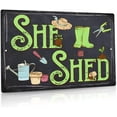 thumbnail image 1 of She Shed Decor, Farmhouse Wall Sign for Home, Kitchen, Garden, Women Cave, Gift for Girlfriend, Ladies, 12x8 Inches Aluminum Metal Sign - She Shed Rules, 1 of 6