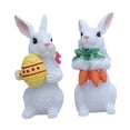 thumbnail image 3 of 2 piezas de estatua de conejo de Pascua, figura de animal, decoración de mesa, resina de para sala de estar, oficina, festival, regalo, 3 of 9