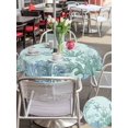 thumbnail image 5 of Outdoor Tablecloth with Umbrella Hole for Patio/Picnic/Party/Camping, Ocean Coral Waterproof Table Cloth Round Cover Washable, Summer Coastal Sea Starfish Conch Blue Green (Dia 54"), 5 of 8