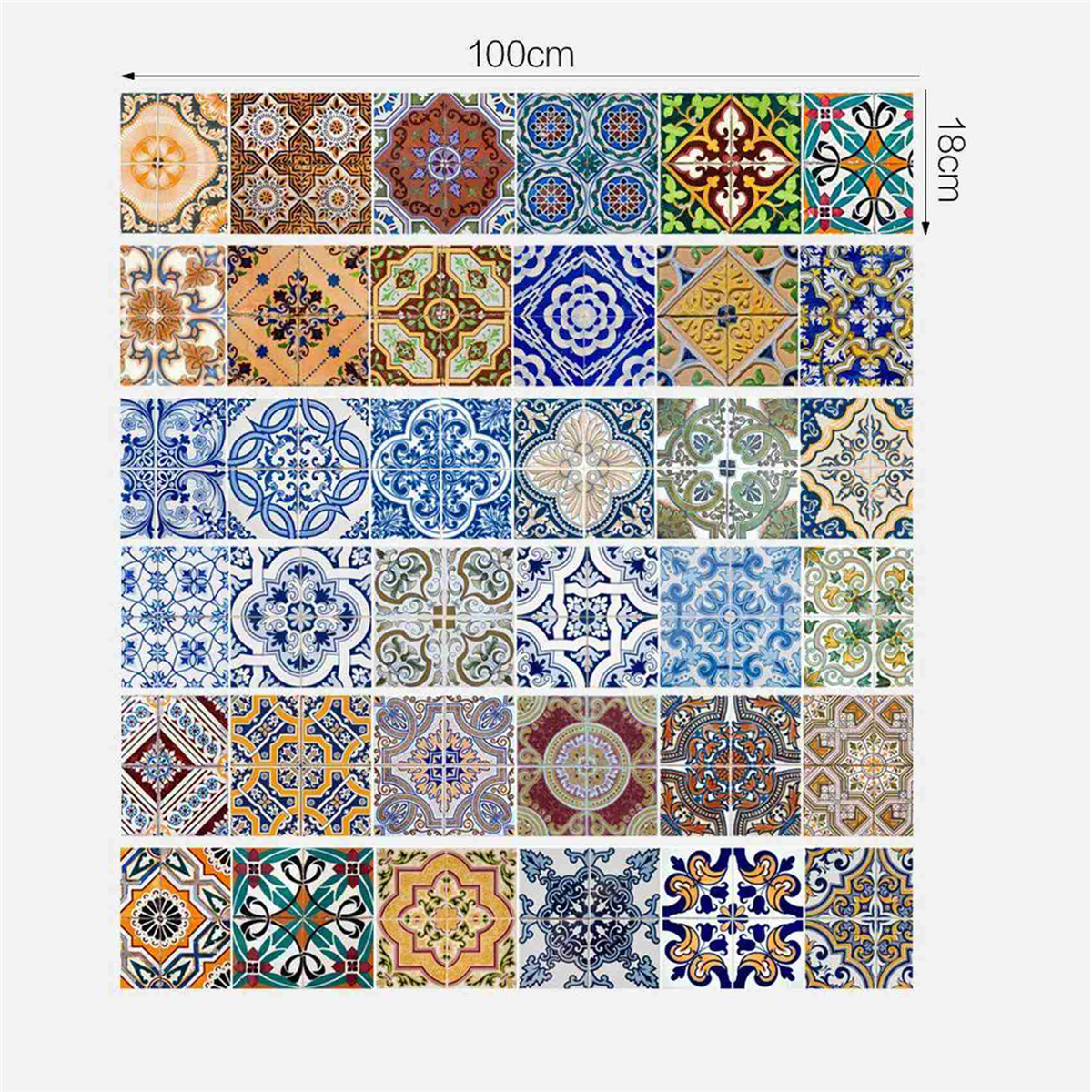 24X Peel and Stick Tile Backsplash Stair Riser Decals DIY Tile Decals Mexican Traditional Waterproof