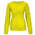 thumbnail image 4 of VKEKIEO Crop Sweatshirts For Women Crew Neck Long Sleeve Solid Aerobics Yellow Polyester Sweatshirts For Women Plus Size, 4 of 5