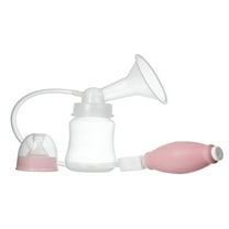 XIRQI 120ML Breastfeeding Manual Hand Breast Pump Strong Suction Bottle, Pink