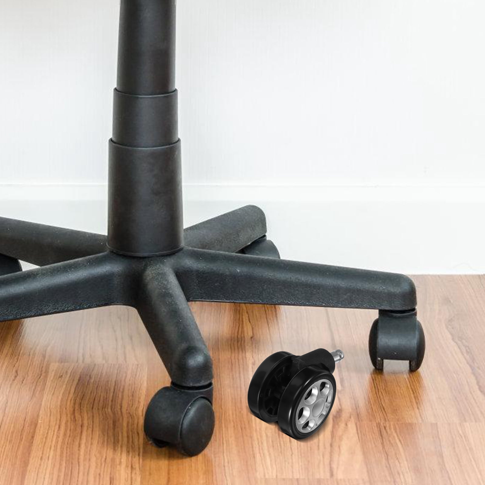 ETHZZLE Set of 5 Black Heavy Duty Office Chair Replacement Wheels with Locking Swivel Casters