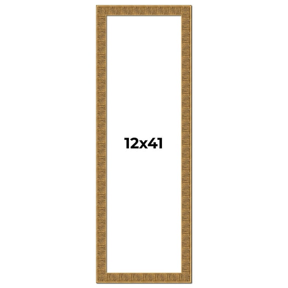 12x41 Frame Black and Gold Distressed Solid Wood Sonoma Picture Frame | 1.625 Inch Moulding Width |