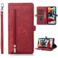 thumbnail image 1 of for Samsung Galaxy S20 FE Wallet Case for Women Men, Flip Leather Shockproof Magnetic Zipper Pocket Wallet Purse Case w/Stand Card Slot Holder Wrist Strap for Samsung Galaxy S20 FE,Red, 1 of 9