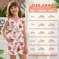 thumbnail image 6 of ZIATUBLE4S Pink Cherry Blossom Print Girls Summer Casual Playsuit Flutter Sleeves Short Jumpsuit Button Round Neck Kids Romper Elastic Waist Relaxed Fit Comfort Outfit with Pockets for 9-10 Y, 6 of 6