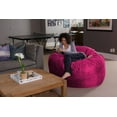 thumbnail image 3 of Sofa Sack Bean Bag Chair, Memory Foam Lounger with Microsuede Cover, Kids, Adults, 5 ft, Magenta, 3 of 6