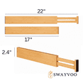 thumbnail image 5 of Swayvoo Expandable Bamboo Drawer Dividers – 4-Pack Adjustable Drawer Organizer Separators for Kitchen, Bedroom, Bathroom, Cabinet, Office & Dresser Storage (17–22", Natural), 5 of 8