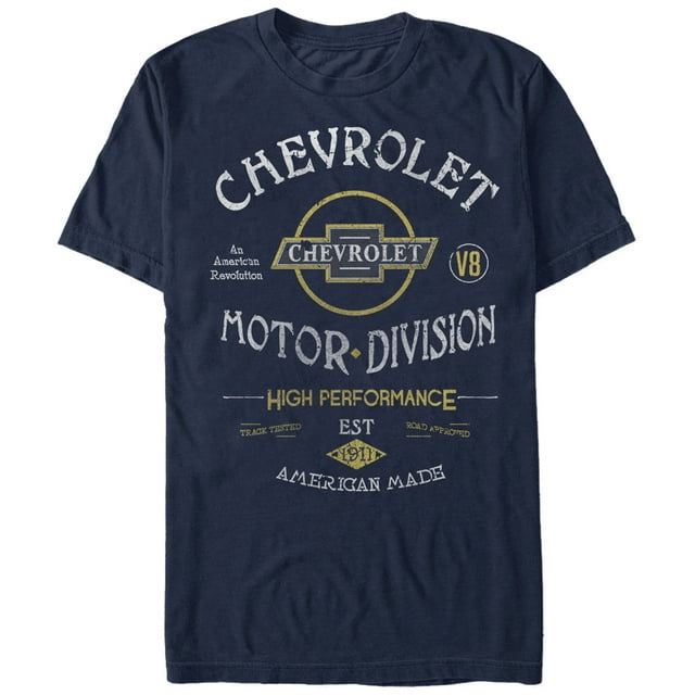 T-shirt Graphique Division Motorisée Chevrolet pour Hommes General Motors Bleu Marine Grand