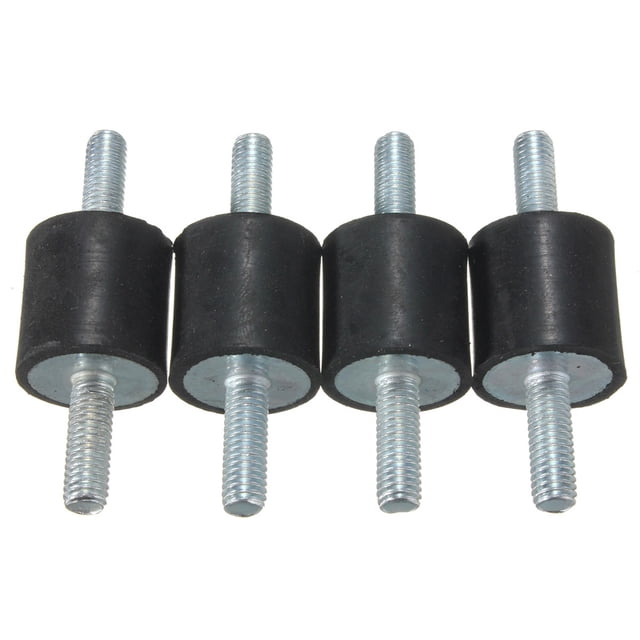 4pcs M6 Rubber Mounts Shock Absorber Double Male Thread Anti Vibration Bobbin Anti Rubber Anti Vibration Boat Car Bobbin