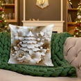thumbnail image 6 of HCBY White Relief Aesthetic Christmas Throw Pillow Covers 18", Soft Comfy Xmas Santa Claus Trees Pillow Cases, Poinsettia Snowman Reindeer 3D Decor for Couch Sofa Living Room Bed Gift idea, 6 of 6