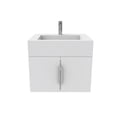 thumbnail image 3 of Nile 24" White Wood Floating Vanity with White Top and Brushed Nickel Trim, 3 of 10