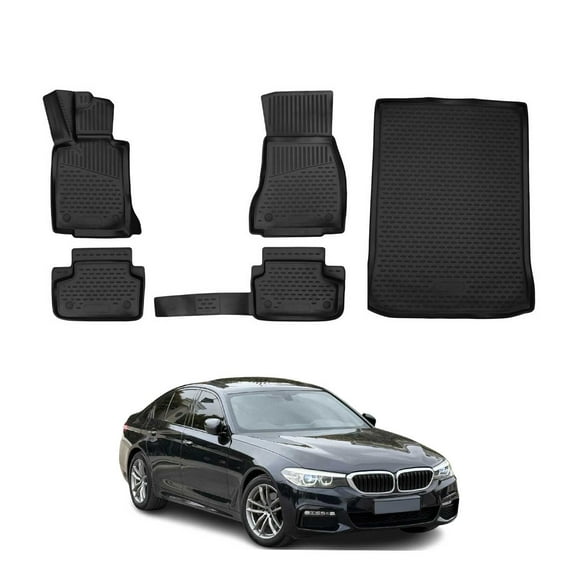 Custom Floor Mats & Cargo Liners for BMW 5 Series G30 M5 F90 2017-2024 TPE Black