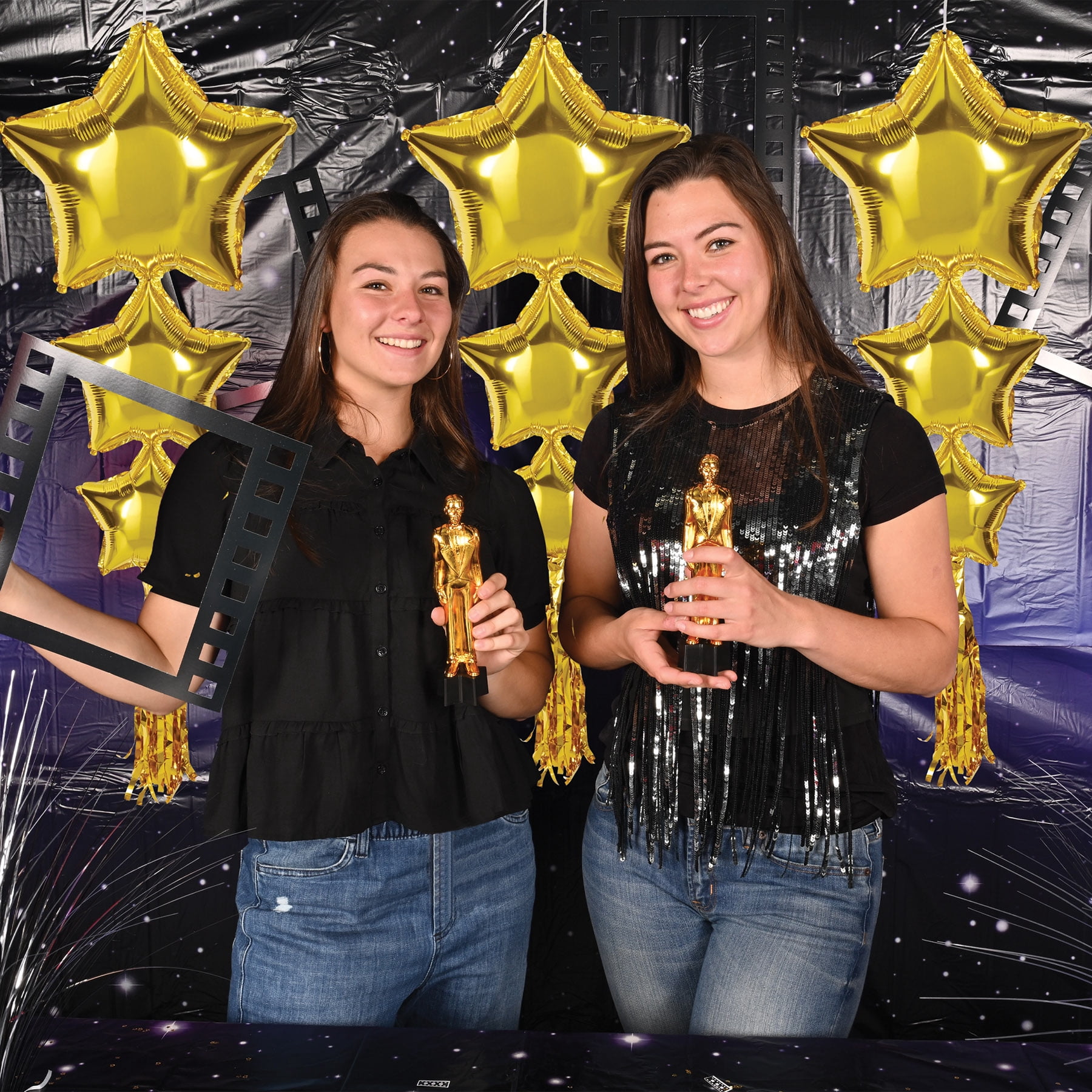 Star Balloons w/Tassels, 3' 9", (6/Pkg)