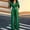 Green, variant on Ruohan Women's Metallic V-Neck Wide Leg Jumpsuit Party Romper