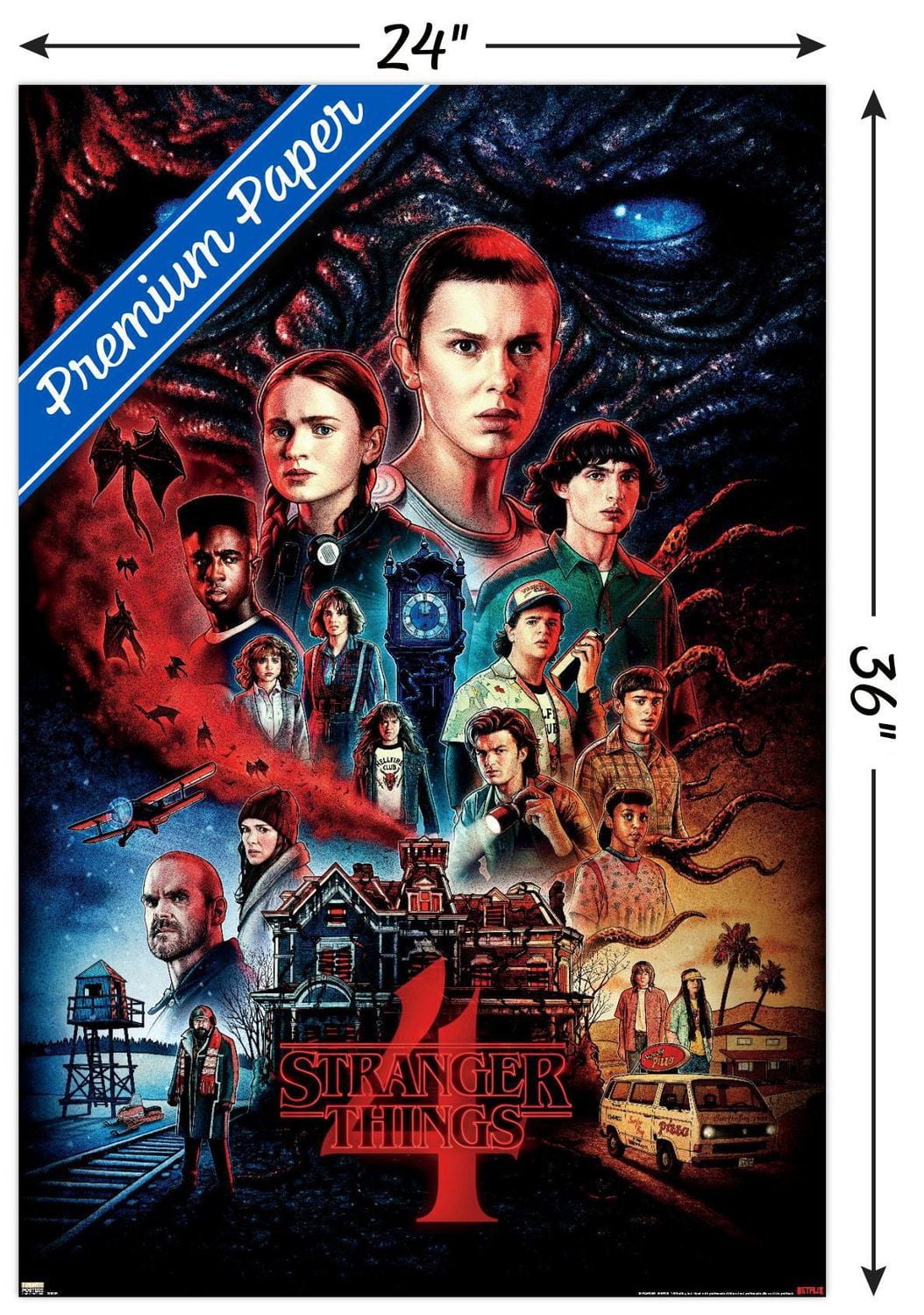 Netflix Stranger Things: Season 4 - One Sheet Wall Poster, 22.375" x 34" Framed