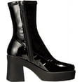 thumbnail image 6 of Nine West Gerri3 Black2 Patent Chunky Block Heel Squared Toe Ankle Platform Boot (Black Patent, 5), 6 of 6