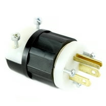 Leviton 05266-00C 3-Wire Straight Blade Groundng Plug, 15 Amp, 18-10 AWG