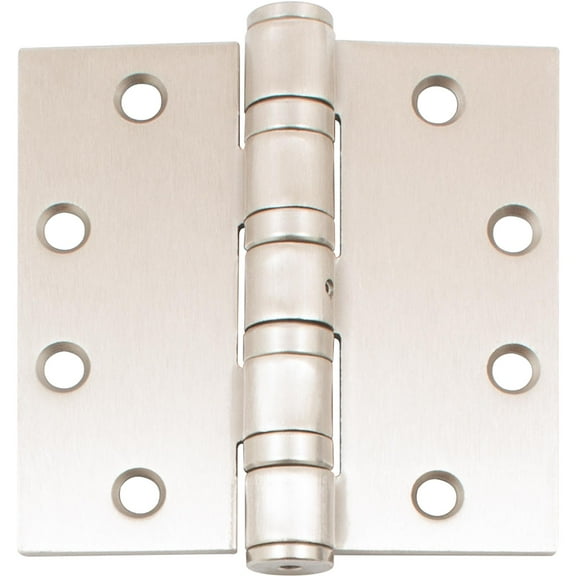 Heavy-Duty Commercial Grade Ball Bearing Hinge, Non-Removable Hinge, 4-1/2 Inches, Square Corner, .180 Gauge, Satin Nickel by Stone Harbor Hardware
