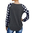 thumbnail image 3 of ZXSXSY Christmas Tops for Women Plaid Blouses Long Sleeve Crew Neck Casual T-shirt, 3 of 5