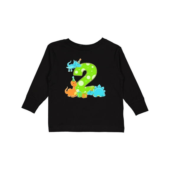 Inktastic Dinosaur Party-second Birthday Boys or Girls Long Sleeve Toddler T-Shirt