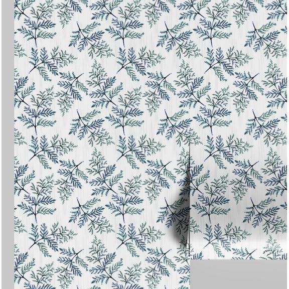 S4sassy Self Adhesive Wallpaper, Botanical Fern Print Wallpaper, Green Removable DIY Vinyl Wall Covering, Peel and Stick Contact Paper for Entryway accent wall, Easy Home Decor Solution (25"x120")