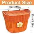 thumbnail image 3 of Zhenhongyql Basket With Lid Wicker Style Rear Basket Large Capacity Scooter Storage Basket For Kids Adult Orange, 3 of 4