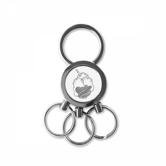 black bowl biscuits ice ball stainless steel metal key chain car keychain key clip