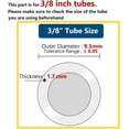 thumbnail image 3 of 3/8" OD to 3/8" OD Push Fit Straight Union Quick Connector – RO Fittings for Reverse Osmosis Water Filter, Fridge, Water Purifier, Aquarium, Ice Maker, Coffee Machine (Pack of 10), 3 of 5