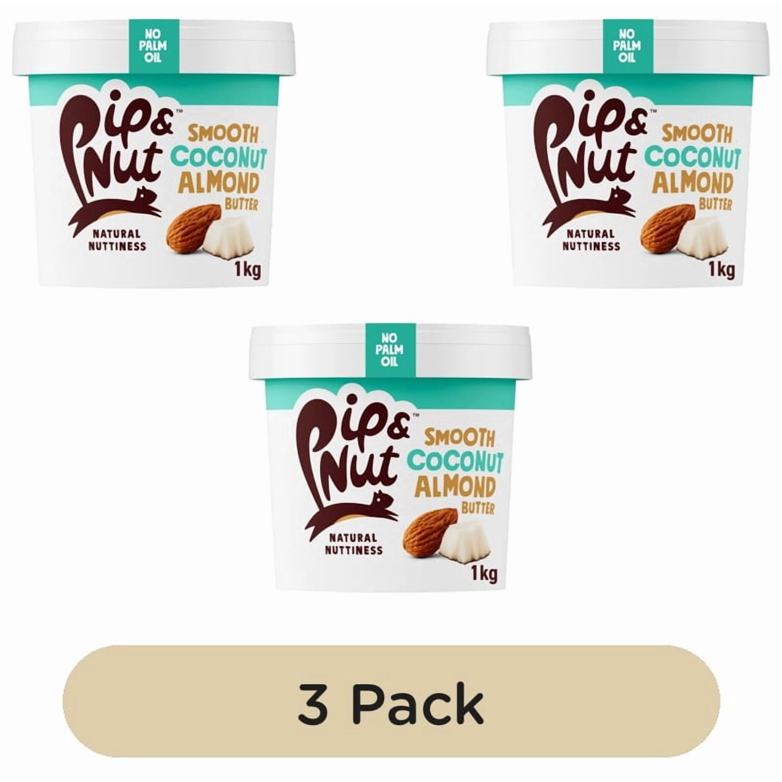 Pip & Nut Coconut Almond Butter 1kg, British Import (Pack of 3)