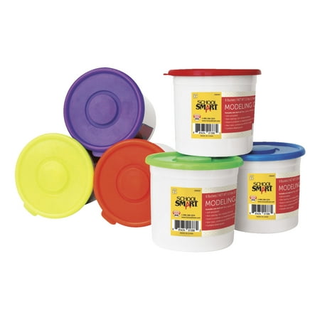 School Smart Non-Toxic Modeling Dough Classroom Pack, 3.3 lb Tub, Assorted Color, Pack of 6
