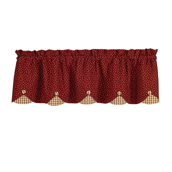 Park Designs Red Apple Jack Scallop Valance 58''L