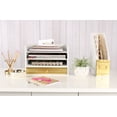 thumbnail image 6 of Kate and Laurel Industrious Desktop Wood Letter Tray with 3 Trays and Drawer, White and Gold, 6 of 6