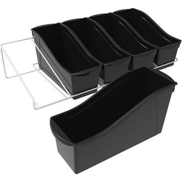 HomeStock Retro Renaissance Book Portable Cubby Bin, Metal Shelf Rack Included, 5-pack