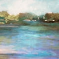 thumbnail image 2 of Stellar Design Studio 15x15 White Modern Wood Framed Museum Art Print Titled - Mid Day Pond II, 2 of 4