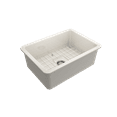 thumbnail image 3 of BOCCHI Sotto Undermount Fireclay 27 in. Single Bowl Kitchen Sink with Protective Bottom Grid and Strainer in Biscuit, 3 of 6