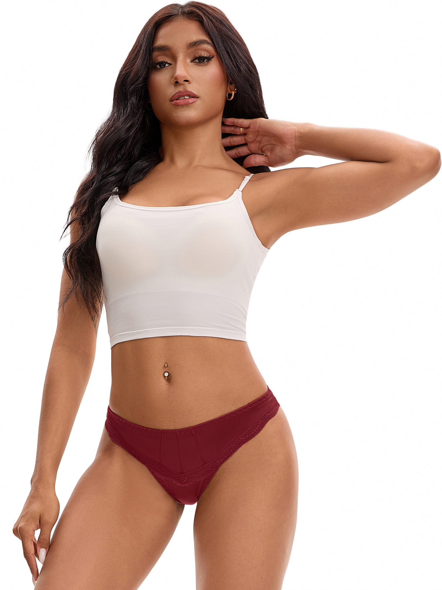 Unique Bargains Silky Hipster Satin  Low Waisted Panties XL Wine