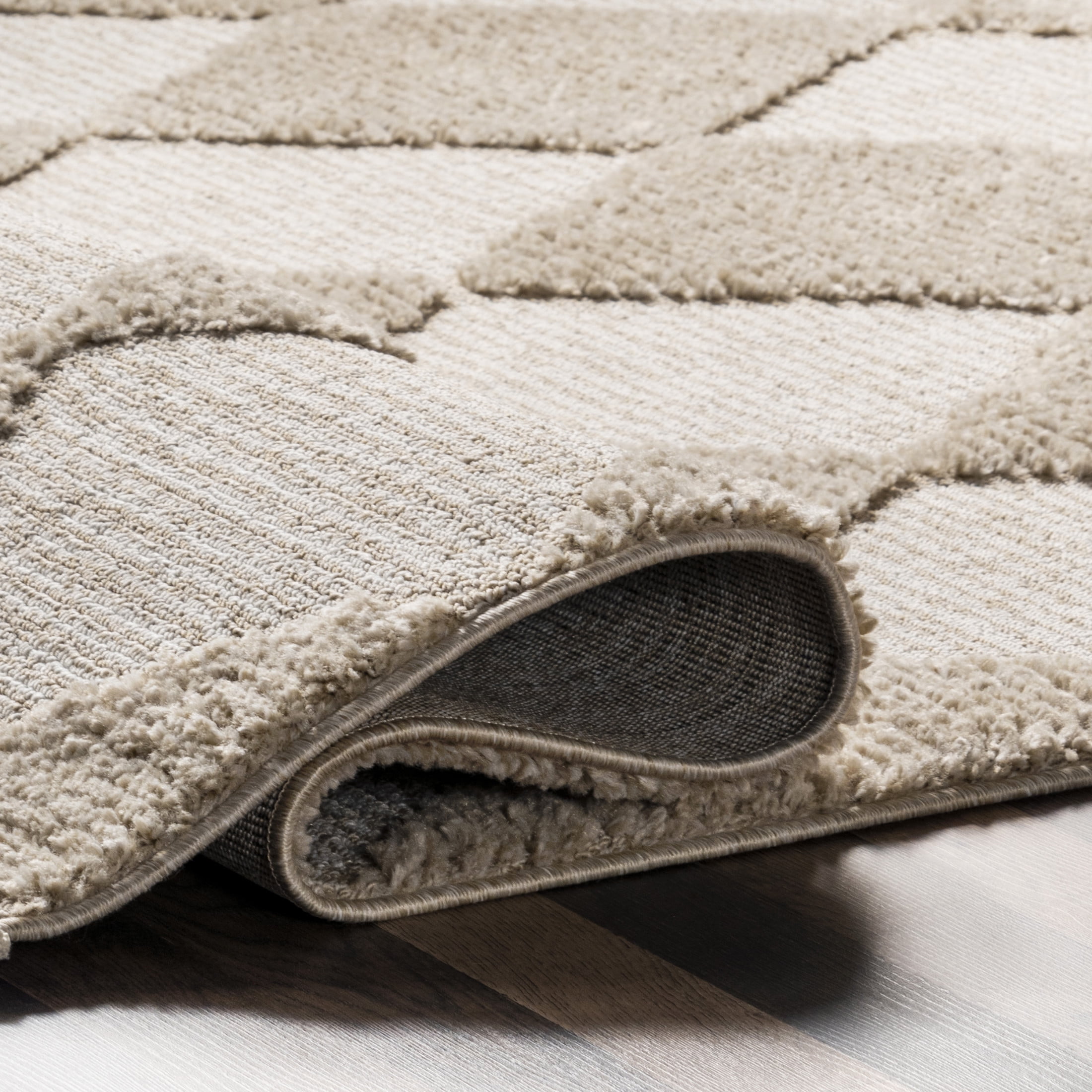 nuLOOM Marissa High/Low Diamond Tassel Area Rug, 2' 6" x 10', Runner, Marissa Beige