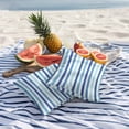 thumbnail image 4 of 2 Pack Outdoor Waterproof Throw Pillow Covers,Dark Blue Gradient Stripe Decorative Square Pillow Case Patio Pillowcases for Chair Couch Sofa 16x16in, 4 of 9