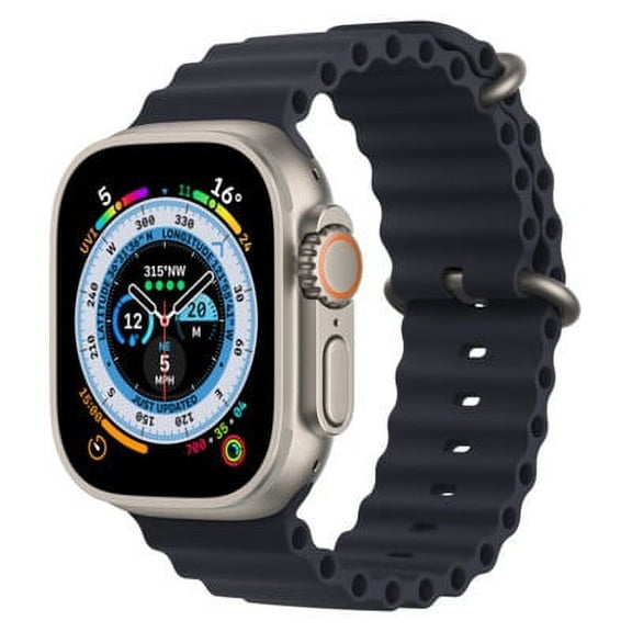 Pre-Owned - Apple Watch Ultra GPS   Cellular 49 mm Titanium Midnight Ocean Band - Like New