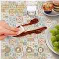 thumbnail image 3 of Pioneer Flower Floral Print Pattern Round Tablecloth 70"x70", Wrinkle Resistant Wipeable Table Cover for Kitchen Dining Room Picnic Patio and Party, 3 of 3