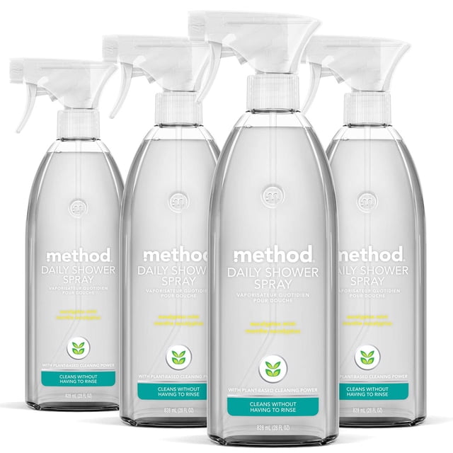 Method Daily Shower Cleaner Spray, Plant-Based & Biodegradable Formula, Spray and Walk Away - No Sc