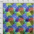 thumbnail image 3 of oneOone Cotton Jersey Medium Blue Fabric Tropical Leaf Diy Clothing Quilting Fabric Print Fabric By Yard 58 Inch Wide, 3 of 4