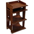 thumbnail image 3 of Crosley Furniture Soho Soporte para tocadiscos, consola multimedia con almacenamiento de vinilo, organizador moderno para el hogar, caoba, 3 of 5