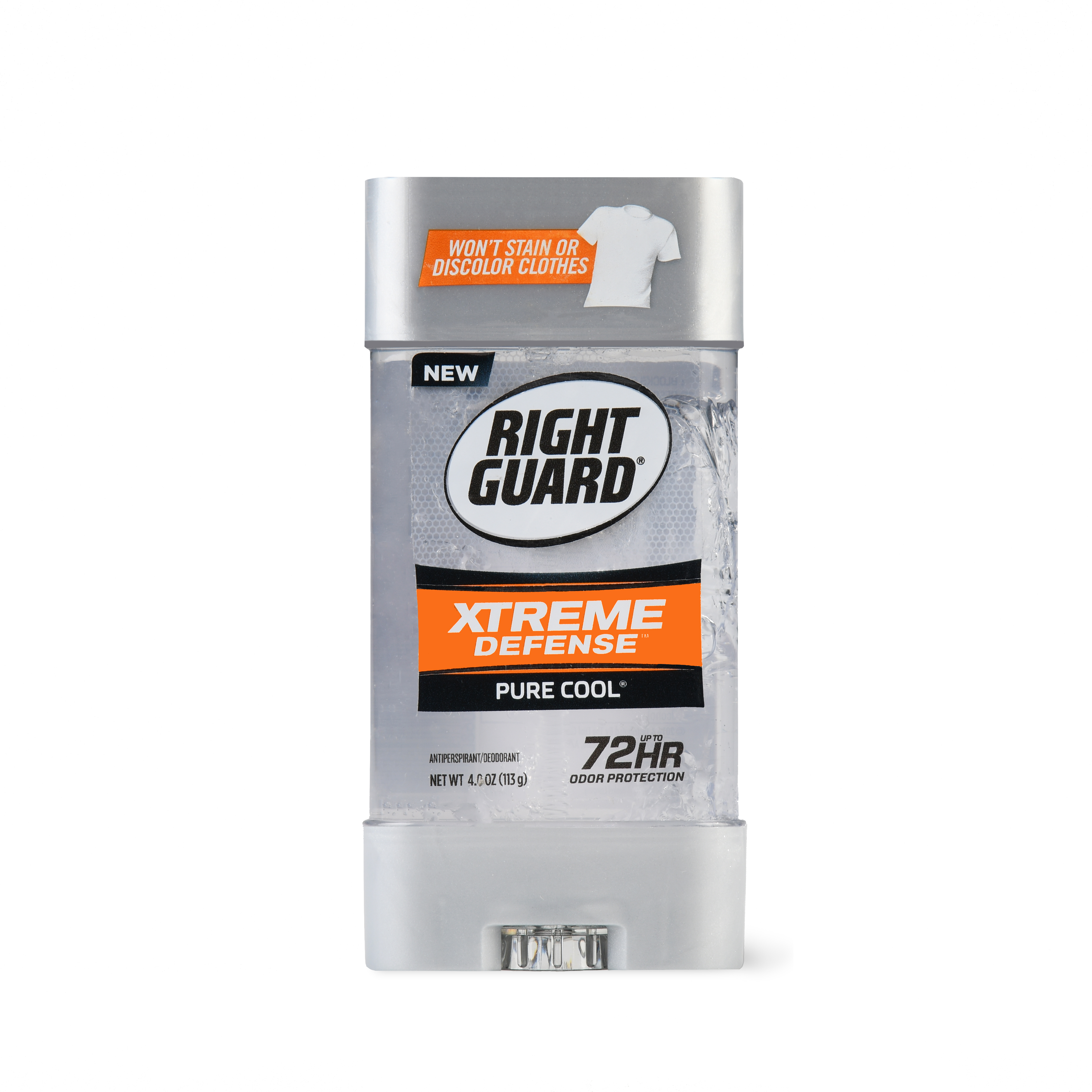 Right Guard Xtreme Defense Antiperspirant Deodorant Gel, Pure Cool, 4