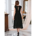 thumbnail image 4 of DARING DIVA Lace Boat Neck Vintage Cocktail Midi Dress S Black, 4 of 6