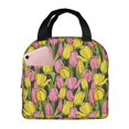 thumbnail image 1 of Easygdp Tulips Flowers Bolsa Térmica Premium - Tela Oxford Impermeable, Gran Capacidad, Bolsillo Frontal, Unisex para Trabajo, Escuela, Actividades al Aire Libre y Picnics, 1 of 8